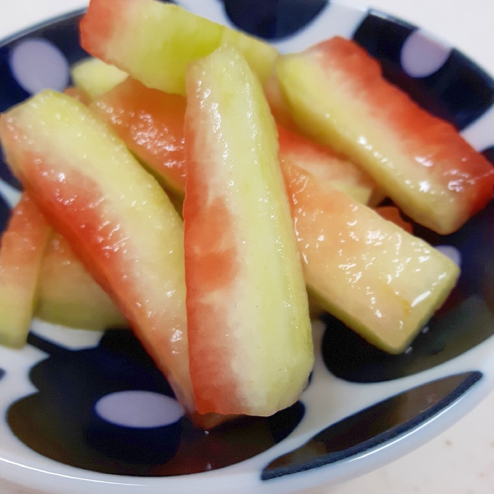 簡単ヘルシー(^^)スイカの皮の昆布茶漬け♪